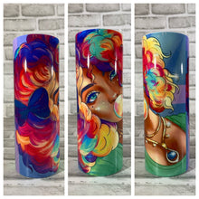 Load image into Gallery viewer, &quot;Colorful bubblegum girl&quot; 20 oz Glossy Straight Skinny Tumbler
