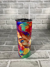 Load image into Gallery viewer, &quot;Colorful bubblegum girl&quot; 20 oz Glossy Straight Skinny Tumbler
